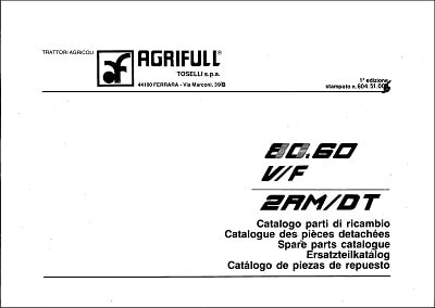 Agrifull 80.60v 2RM-DT Parts Manual