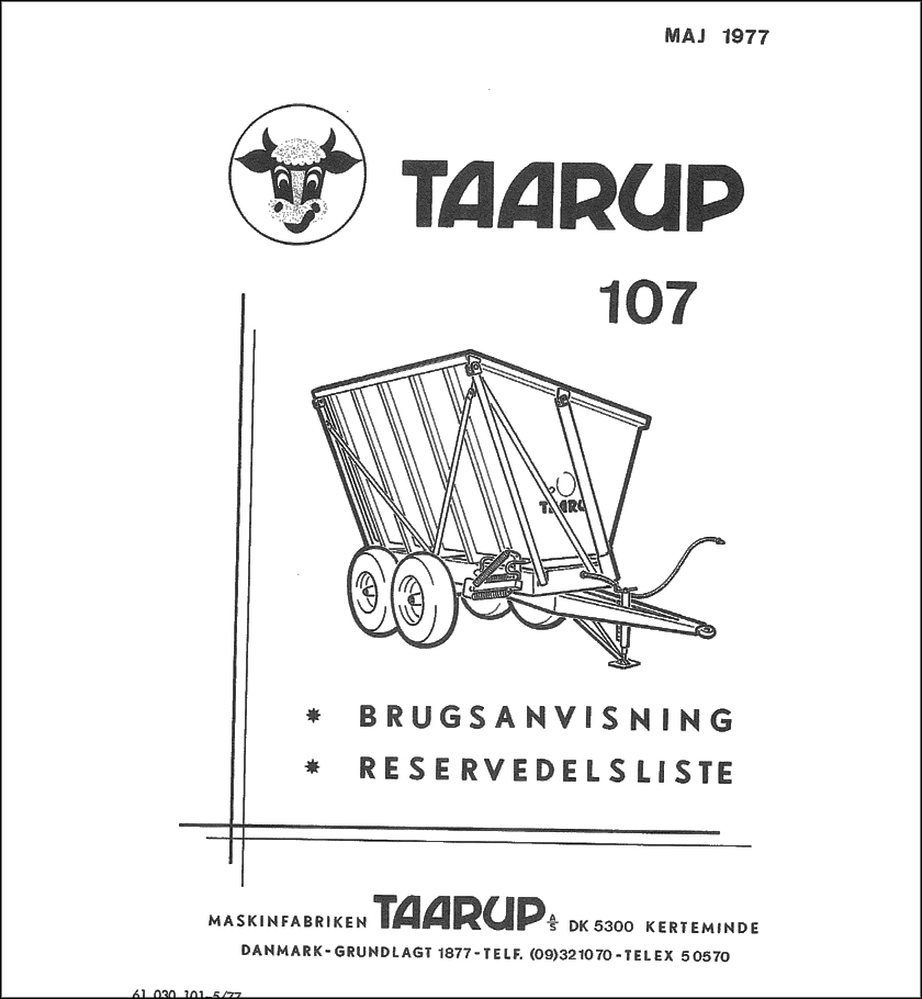 Taarup 107 spare parts manual