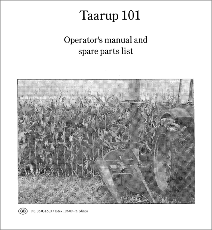 Taarup TA101 spare parts manual
