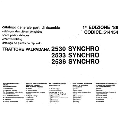 Valpadana 2530 2533 2536 spare parts catalog