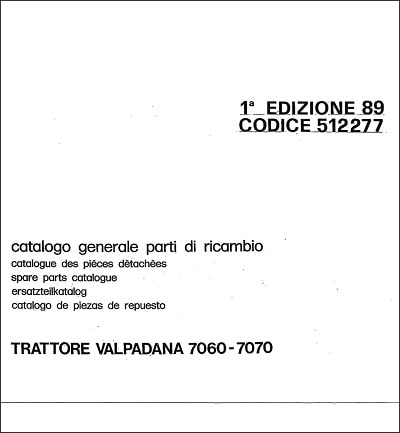 Valpadana 7060 7070 spare parts catalog