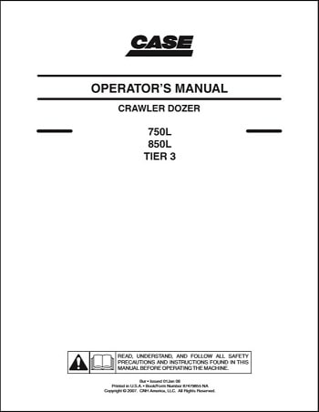 Case Dozers 750L 850L Service Manual