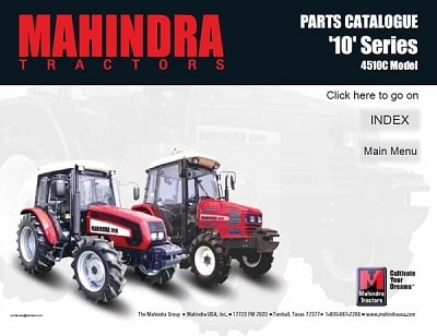 Mahindra Tractor 4510C Parts Catalog Manual
