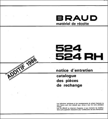 Braud Parts Manual Catalog