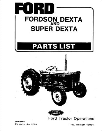 Ford Tractor Parts Catalog Manual