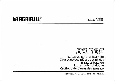 Agrifull 80.76E Parts Manual