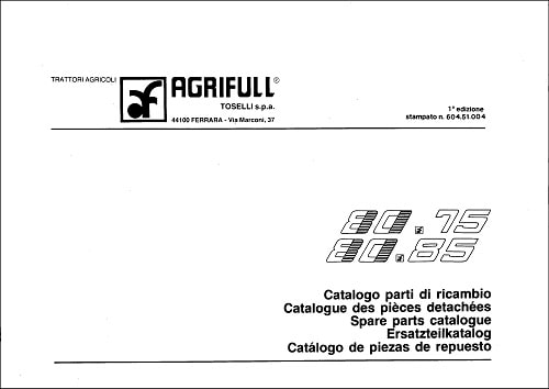 Agrifull 80.85 Parts Manual