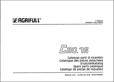 Agrifull c80.76 Parts Manual