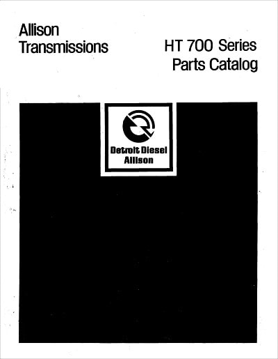 Allison HT 700 Parts Catalog for Transmission Powershift Models