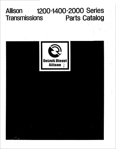 Allison 1200 1400 2000 Parts Catalog for Powershift Models