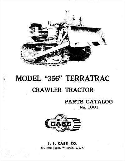 Case 356 Terratrac Parts Catalog for Crawler Tractor