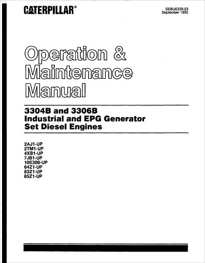 Caterpillar 3304B and 3306B Operation and Maintenance Manual