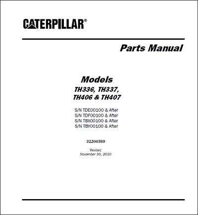 Caterpillar TH406 parts catalog