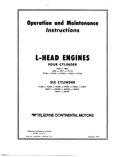 Continental L-Head Engines parts manual