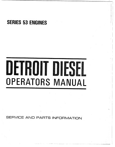 Detroit 53 Series Operators Manual for Diesel Engine 1969