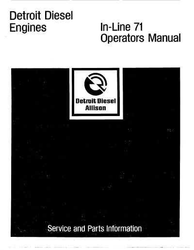 Detroit In Line 71 Operators Manual for Diesel Engines