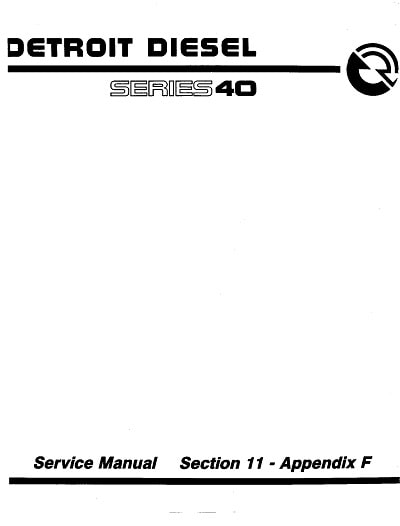Detroit Series 40 Service Manual for Diesel Engine