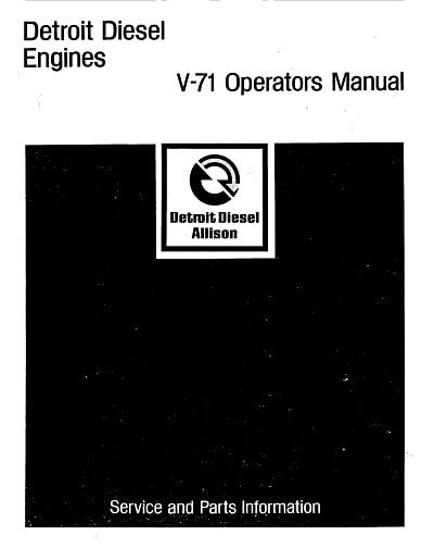 Detroit V-71 Operators Manual for Diesel Engine Allison