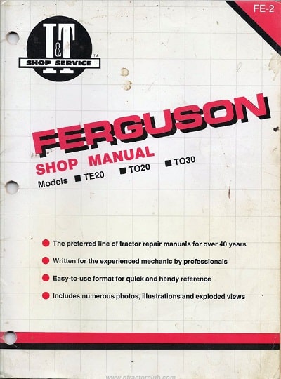 Ferguson TE20 TO20 TO30 parts manual