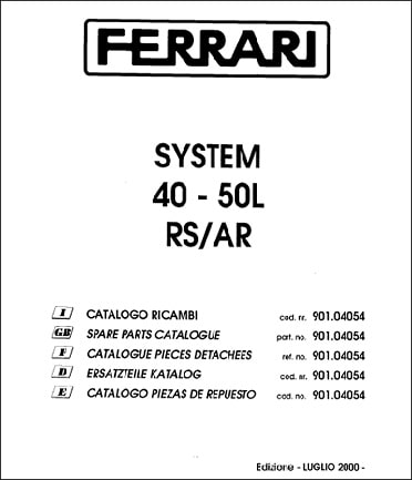 Ferrari System 40 50L parts catalog