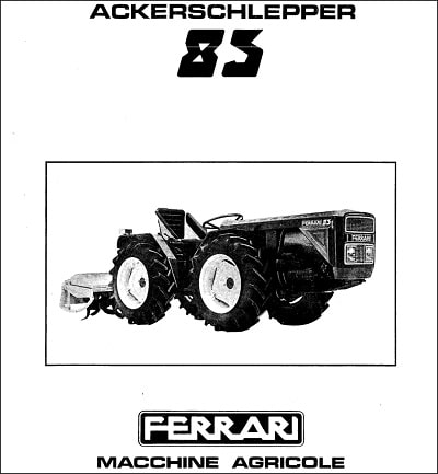 Ferrari Tractor 85 parts catalog
