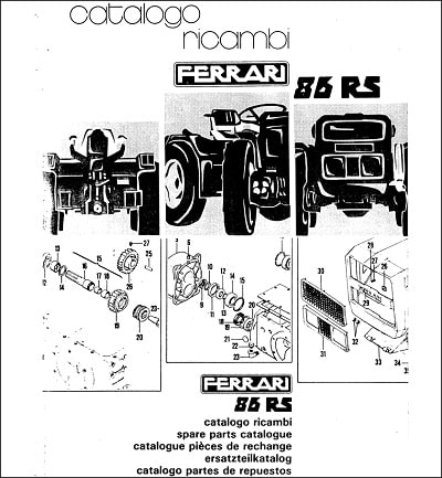 Ferrari Tractor 86RS parts catalog