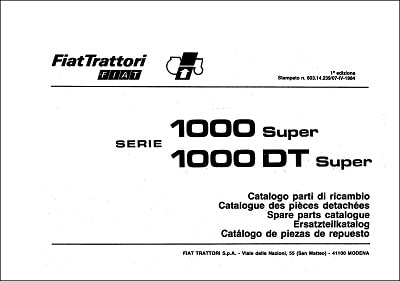 Fiat 1000 Super Parts Manual