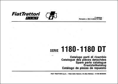Fiat 1180-1180DT Parts Manual