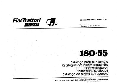 Fiat 180-55 Parts Manual