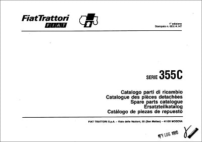 Fiat 355c Parts Manual