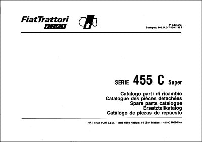 Fiat 455C Super Parts Manual