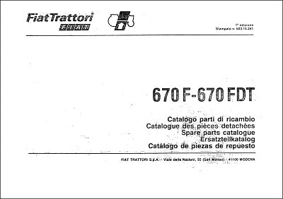 Fiat 670f-670FDT Parts Manual