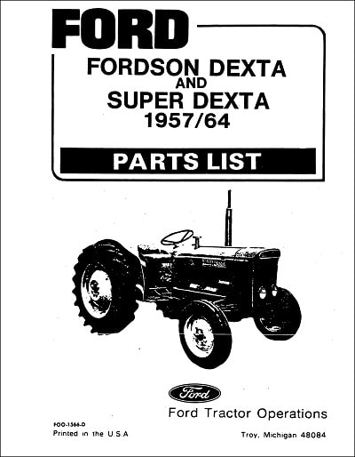 Ford Dexta and Super Dexta Parts Manual