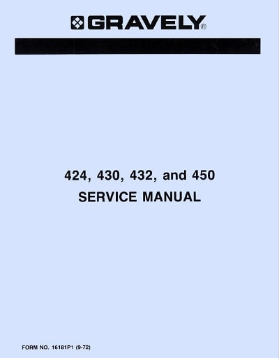 Gravely 424 430 432 and 450 parts manual