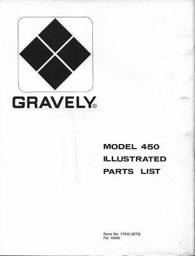 Gravely 450 parts manual