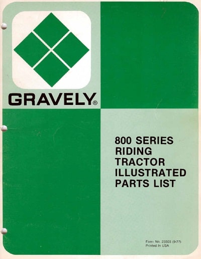 Gravely 800 series parts manual