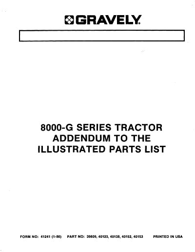 Gravely 8000-G parts manual