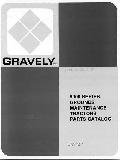 Gravely 8000 Series parts manual