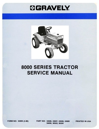 Gravely 8000 Series parts manual