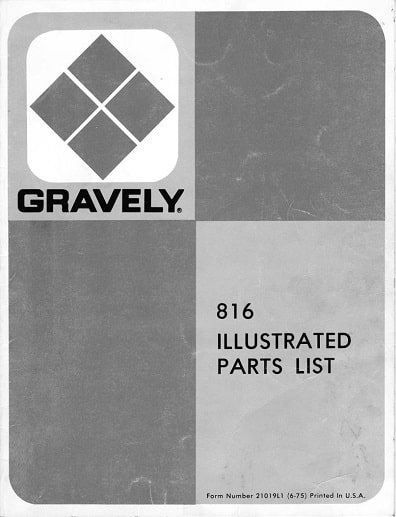 Gravely 816 parts manual