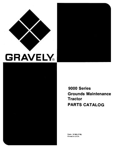 Gravely 9000 series parts manual