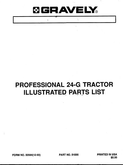 Gravely Pro 24-G parts manual