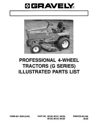 Gravely Pro 4-wheel G Series parts manual