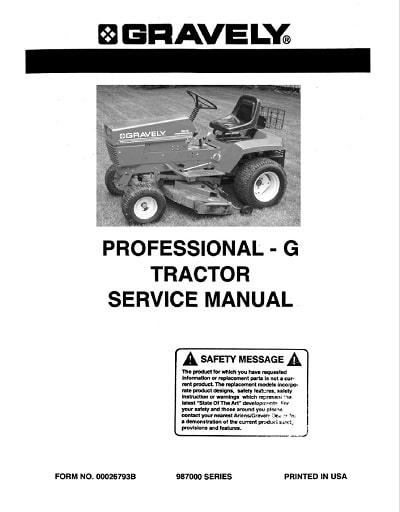 Gravely Professional G Service Manual