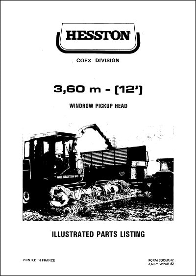 Hesston 3.60 Parts Manual