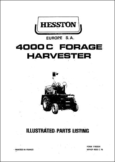 Hesston 400C Parts Manual