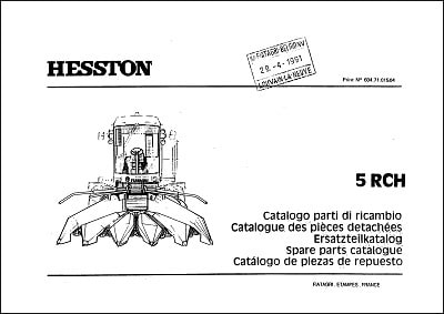 Hesston 5 RCH Parts Manual