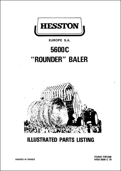 Hesston 5600c Parts Manual