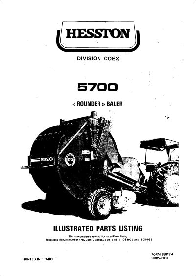 Hesston 5700 Parts Manual