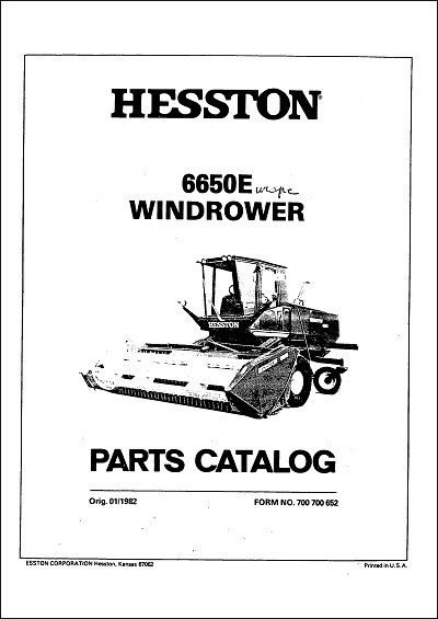 Hesston 6650e Parts Manual